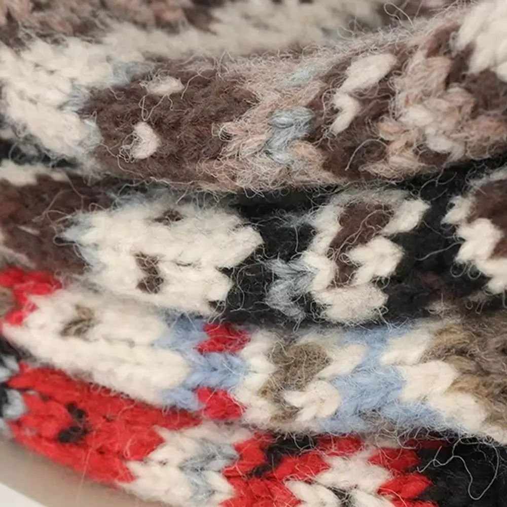 Gorro tejido Jacquard con correa a la moda, orejeras con protección para los oídos resistentes al viento, gorro de pila con cordones, gorro cálido para invierno - imagen 3