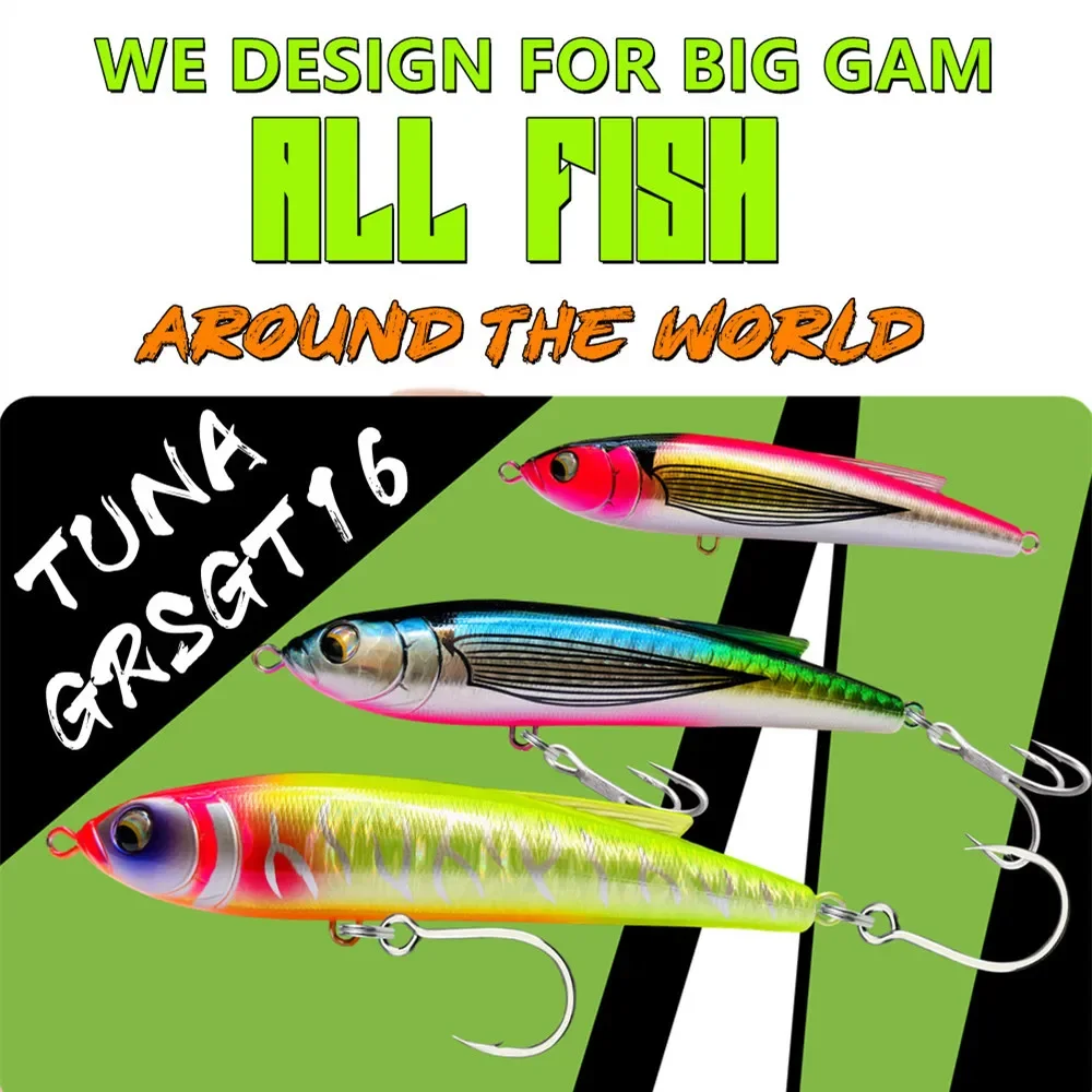 GREENSPIDER-señuelo de pesca de lápiz que se hunde, cebos duros artificiales para atún de mar GT, Señuelos de Pesca de agua salada, 13,5 cm, 60g, nuevo - imagen 3