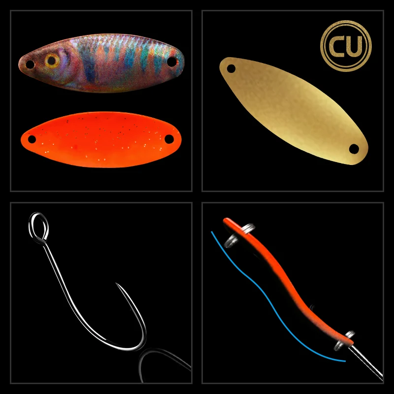 LETOYO-señuelo de pesca con cuchara luminosa, 3,5g, 4,5g, textura tipo pez, Spinner, pintura de doble cara, cuchara en forma de S - imagen 3