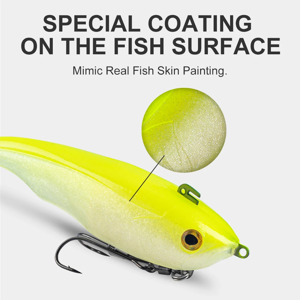 Kingdom Tsunami-cebo suave de 170mm y 55g, Material de PVC hundido con doble gancho, señuelo suave Artificial con cola en T para Swimbaits de Lucio - imagen 5