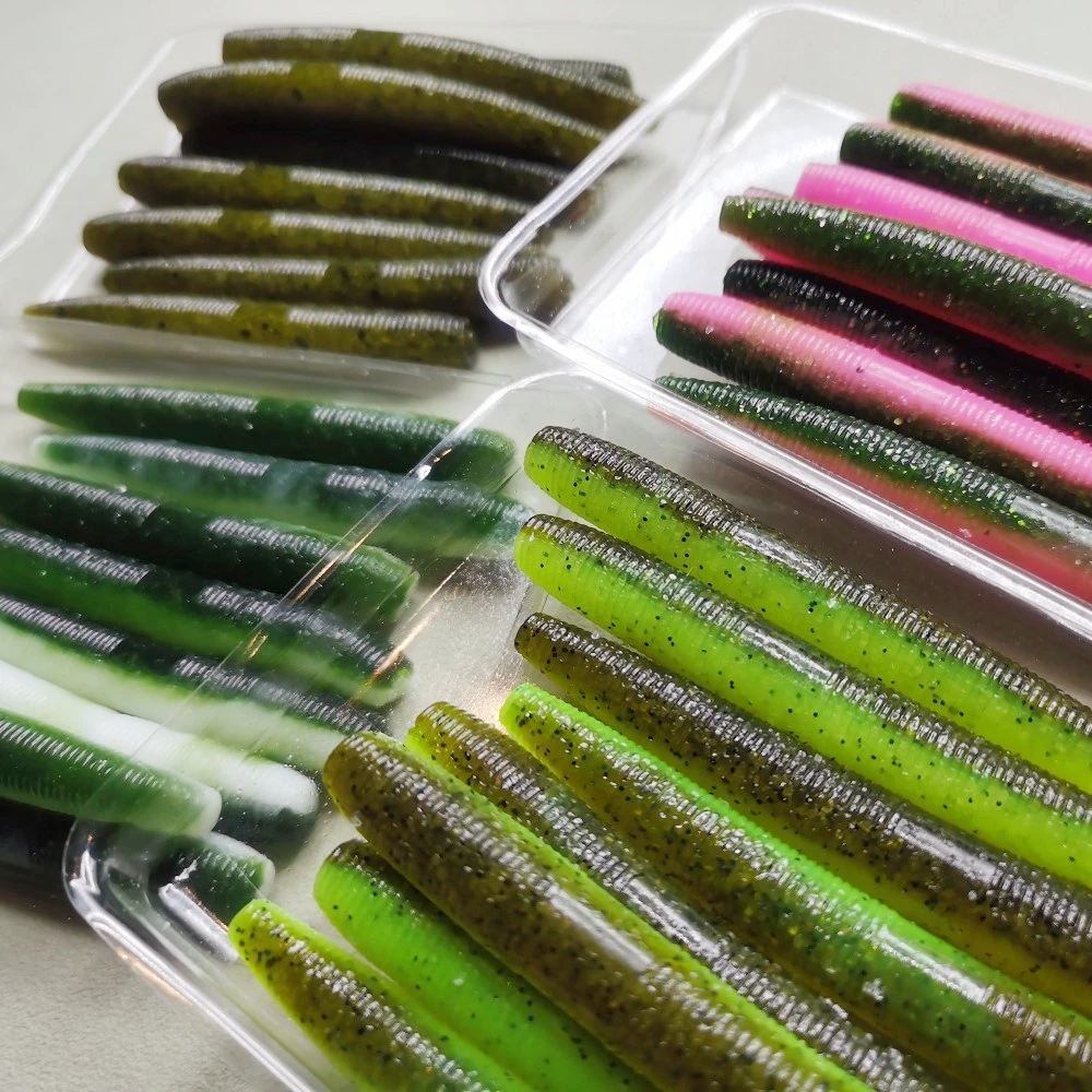 Lowlowking Luya cebo blando de alta gravedad específica, gusano de fideos sin plomo, Senko gordo, versión no Yamamoto, 3 pulgadas - imagen 2