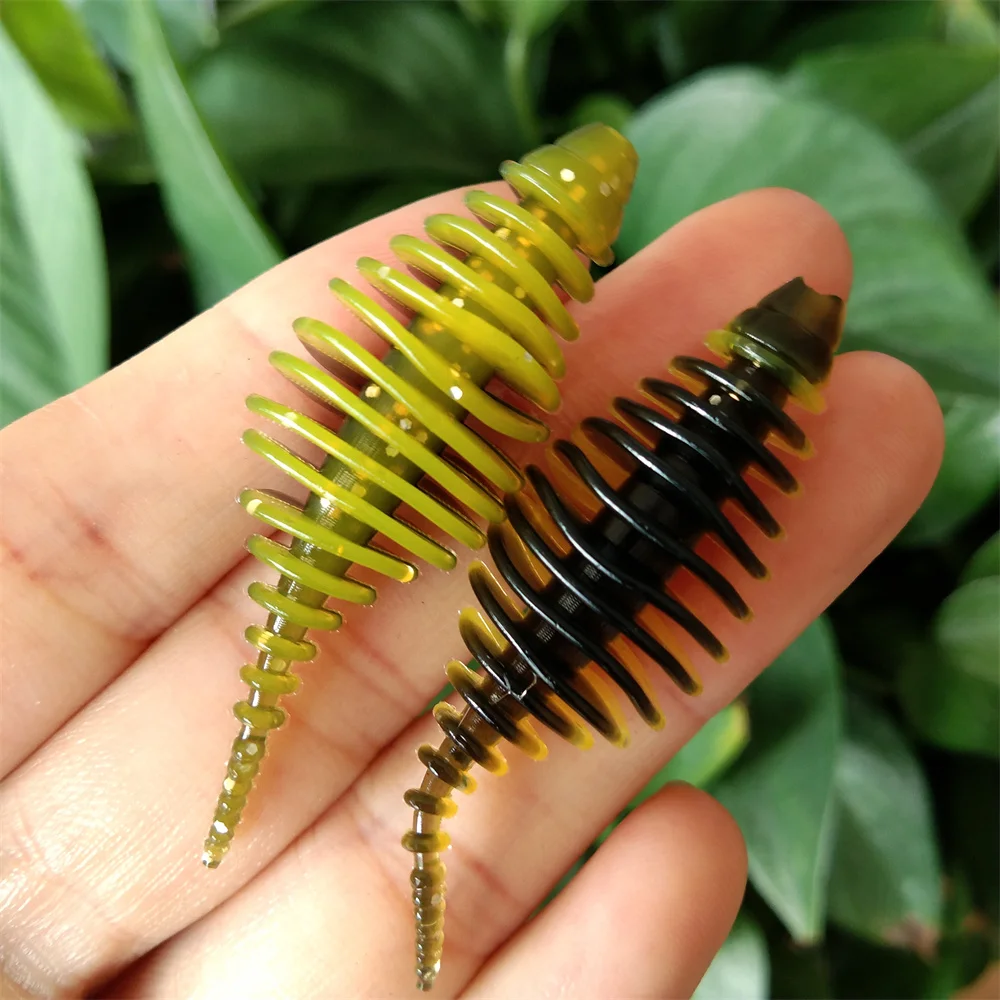 Swolfy 10 Uds 50mm 1,8g cebo de gusano cebo suave Señuelos de Pesca olor con sales señuelo de pesca de silicona suave - imagen 3