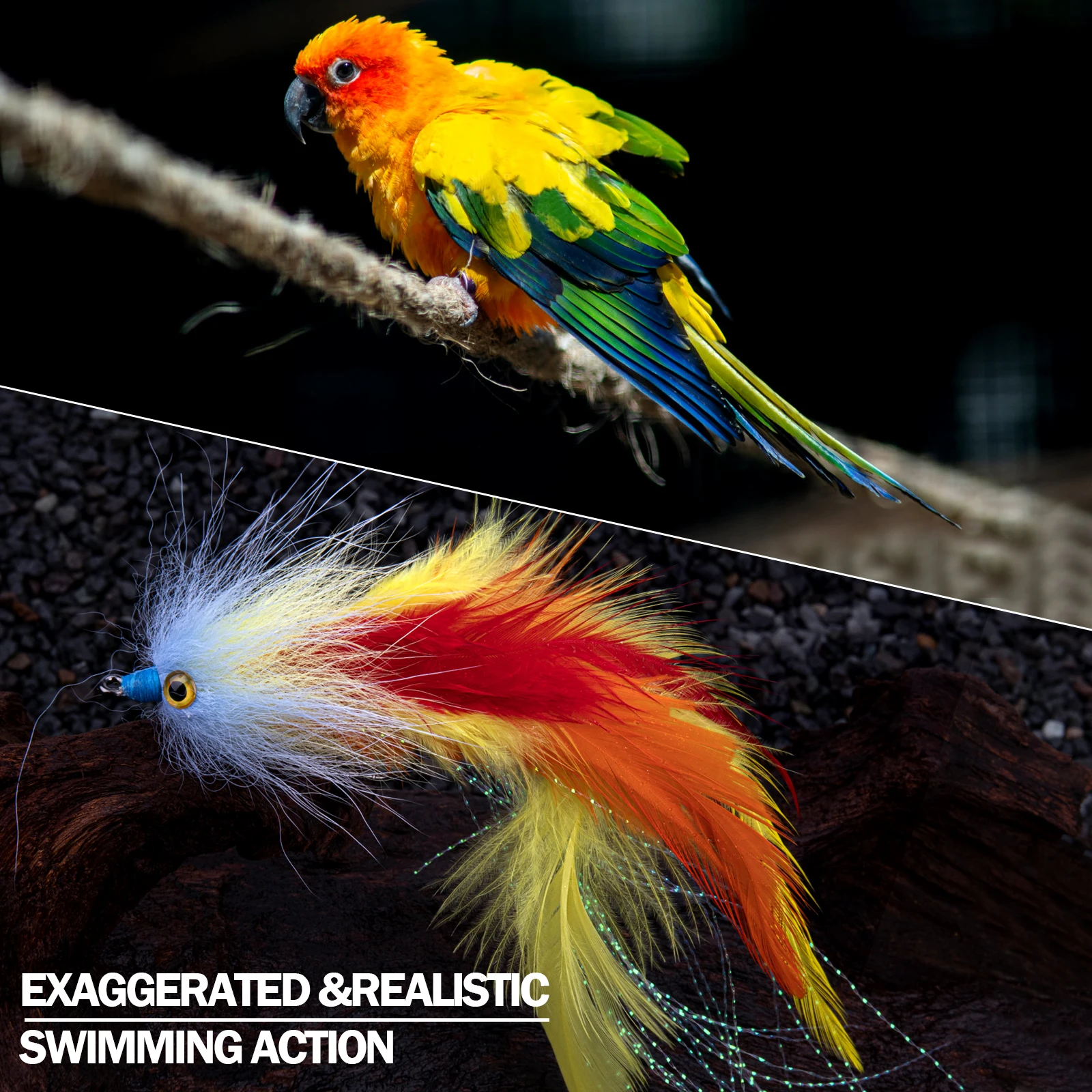 1 pieza de pesca con mosca, cebo de plumas, anzuelo, serpentina, Señuelos de pesca con mosca, serpentinas de trucha, moscas de pesca con mosca, moscas secas - imagen 5