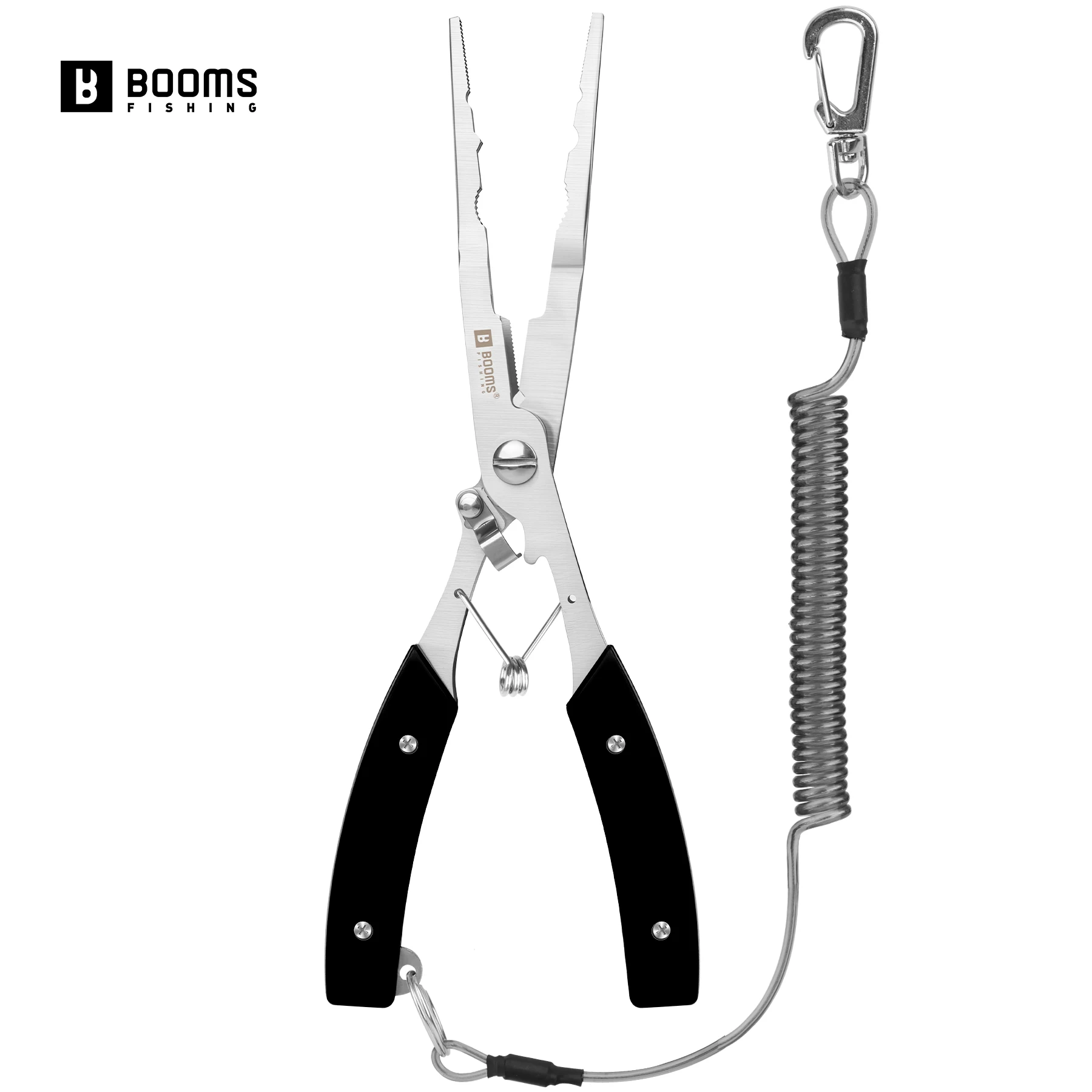 Booms Fishing H06 multifuncional con alicates de bloqueo 20cm de acero inoxidable gancho largo removedor línea tijeras herramientas de pesca