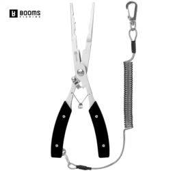 Booms Fishing H06 multifuncional con alicates de bloqueo 20cm de acero inoxidable gancho largo removedor línea tijeras herramientas de pesca