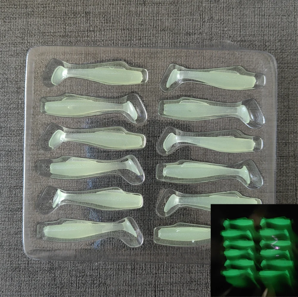 MUKUN 12 Uds TPR flotante Mini señuelo de Pesca suave 0,5g/40mm pequeño cebo Ttail Wobbler Isca Pesca aparejos de Pesca artificiales - imagen 3