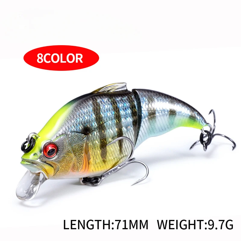 Señuelo de pesca multisección con nuevo diseño, señuelo flotante para pececillos, 71mm/9,7g, señuelo para pesca de carpa, pesca en hoock - imagen 3