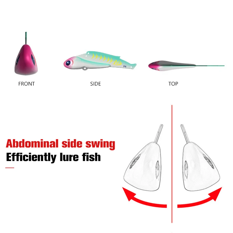 Señuelo de pesca Artificial, cebo que se hunde, cebos vibratorios para pesca subacuática, Wobblers, señuelo de pesca de Metal VIB Blade, aparejos de pesca XA66A - imagen 5