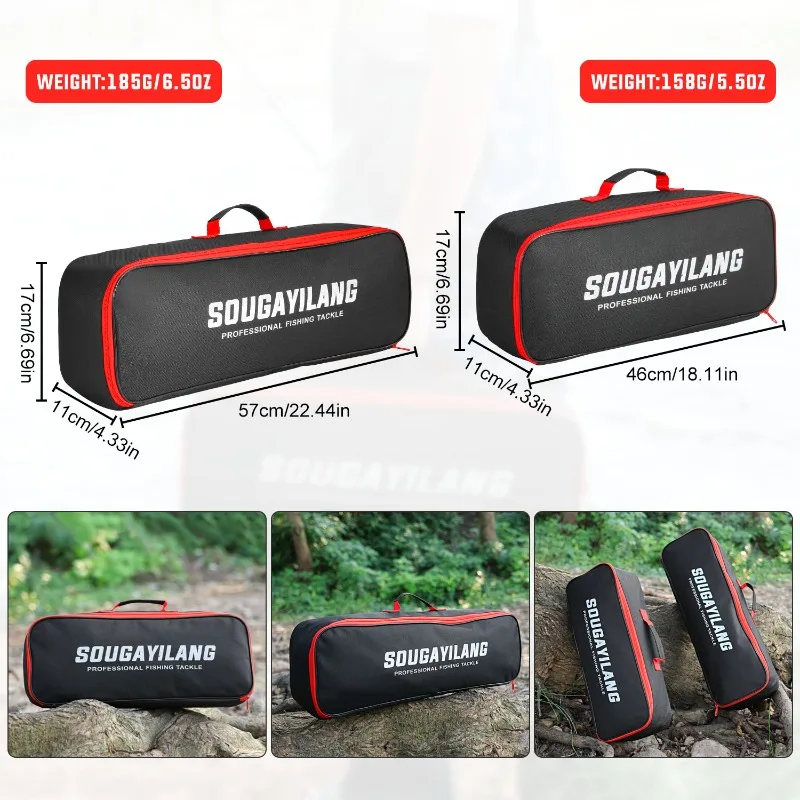 Sougayilang-Bolsa de almacenamiento para caña de pescar, 46cm, 57cm, multifuncional, tela Oxford 100D, organizador de equipo de Pesca, bolsa de Pesca de carpa - imagen 2