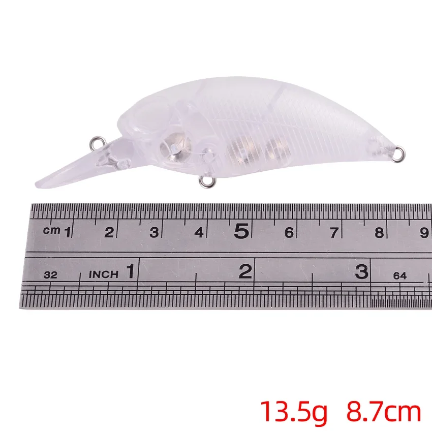 Señuelo de pesca de pececillos sin pintar, cebo duro de plástico Artificial, sin ojos, Crankbait, wobbler, 13,5g, 8,7 cm, 20 piezas - imagen 3