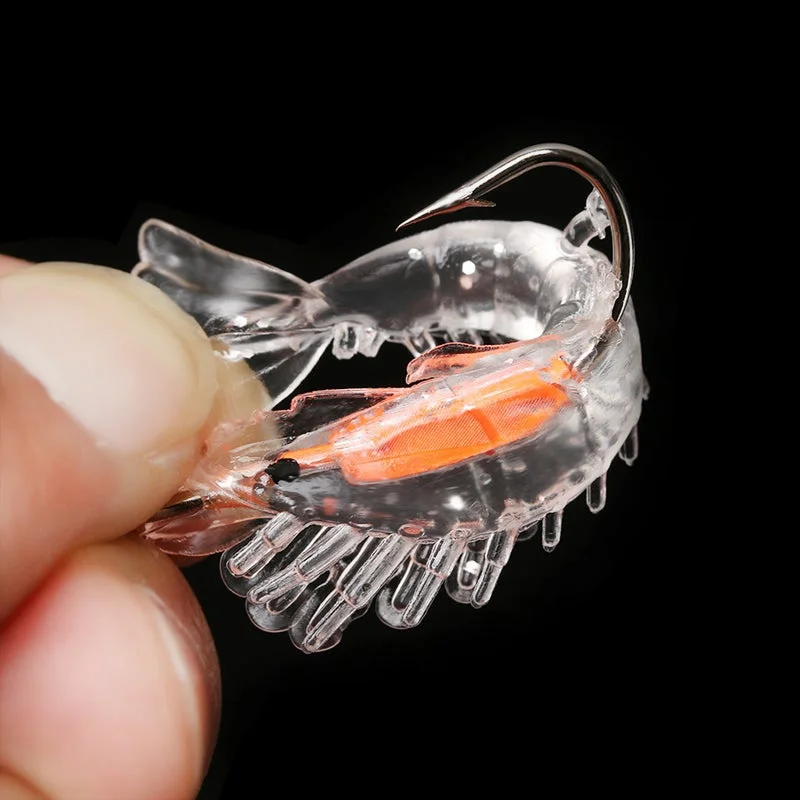 Señuelos de pesca de camarones suaves realistas, cebo Artificial con anzuelos afilados para agua dulce y salada, 4 Uds. - imagen 5
