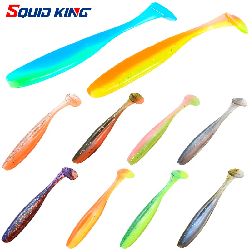 Easy Shiner-Señuelos de Pesca de 75mm/100mm, señuelos blandos de pesca de carpa Wobblers, cebos artificiales de silicona de doble Color