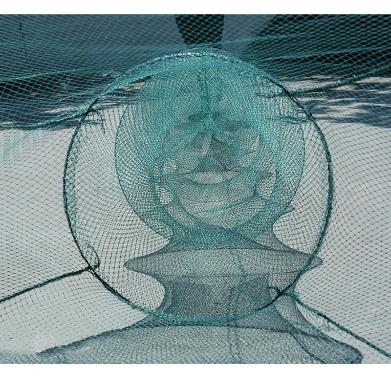 Lawaia red de pesca con bloqueo de Río, cadena de jaula de cuña de doble cola, flotadores de Pvc, trampa de red de peces, atrapamoscas de cangrejo bidireccional - imagen 3