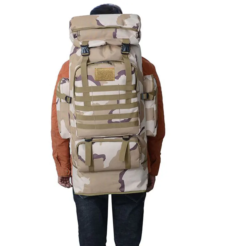 Mochila táctica Molle de gran capacidad para hombre, de nailon resistente al agua morral, bolsa deportiva para senderismo, escalada, viajes, 85L, XA142G - imagen 2