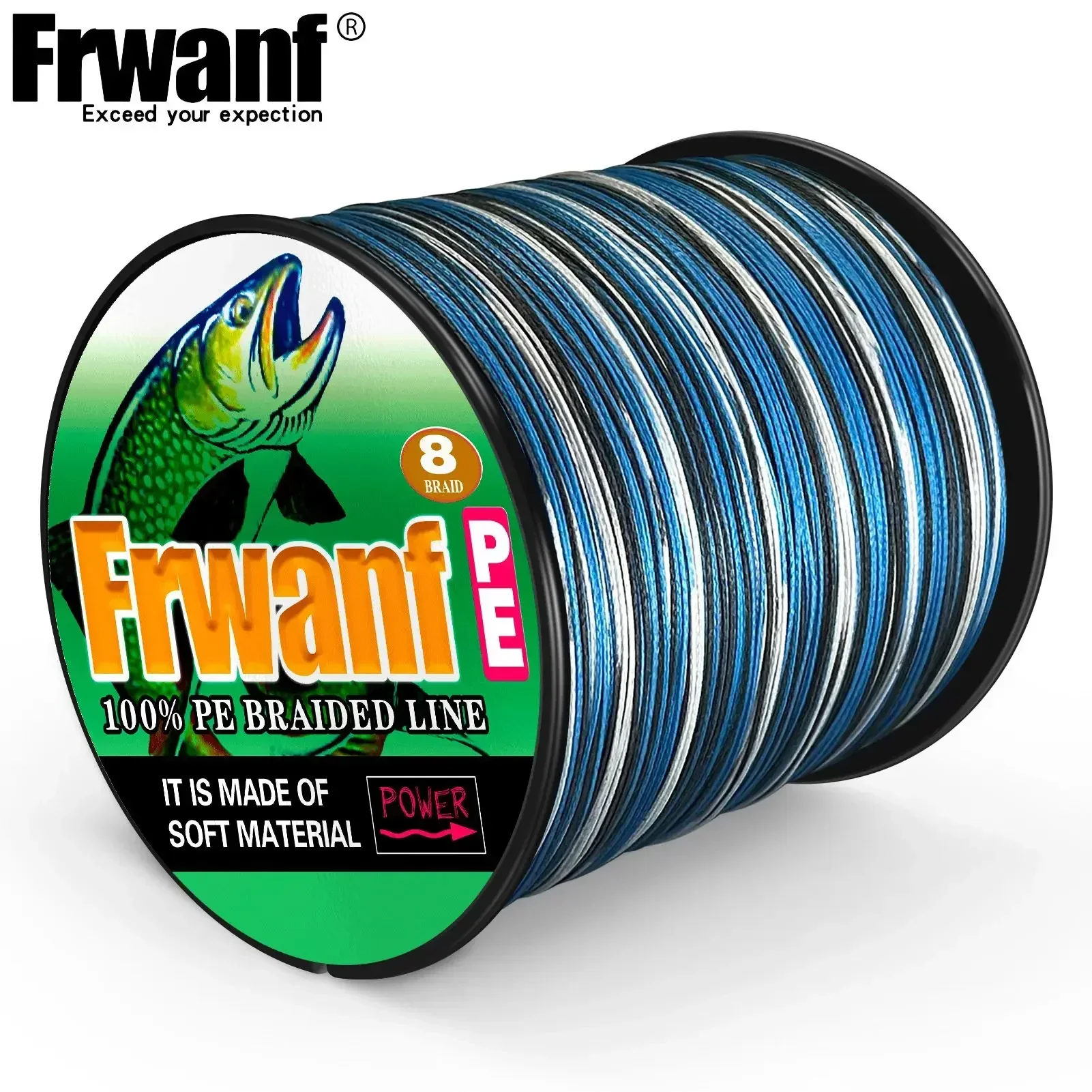 Línea de pesca Frwanf de 8 hebras, línea de pesca de PE trenzada de 1000M, línea de pesca fuerte, multifilamento, herramienta de sedal duradera - imagen 2