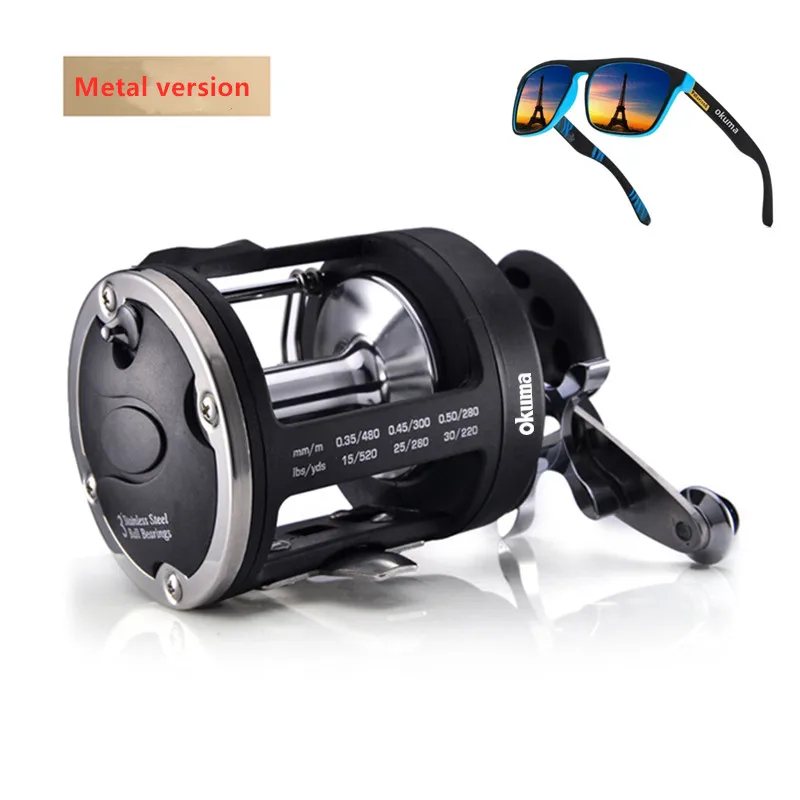 OKUMA 2025 nueva rueda de pesca en el mar, rueda de tambor 2 + 1BB, rueda de pesca para barco, se puede cambiar a una varilla de rastrillo grande, ancla para peces, totalmente de metal - imagen 5