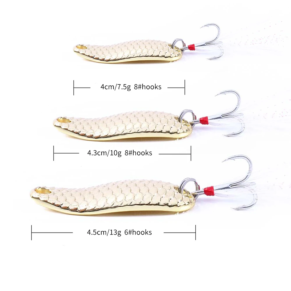 Cucharas metálicas con pluma – Wobbler para trucha y lubina - imagen 4