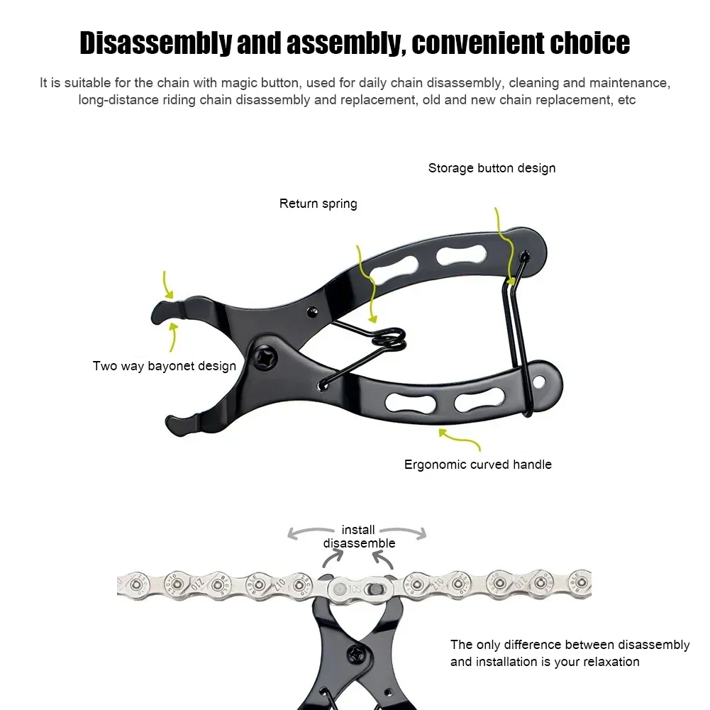 Alicates para cadena de bicicleta, herramienta de enlace de liberación rápida, abrazadera de hebilla mágica para bicicleta de montaña y carretera, instalación de extracción, accesorios para ciclismo - imagen 5