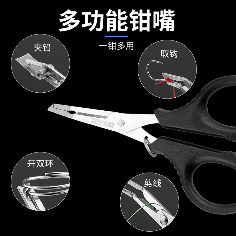 Alicates de pesca, pinzas, cortador, controlador de labios con mosquetón, hebilla de pescado vivo, Clip de abrazadera, accesorios de pesca al aire libre - imagen 3