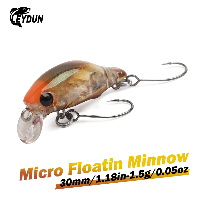 Señuelos de pesca Leydun superficie Minnow 30mm 1,5g flotante bajo buceo Crankbait pesca Artificial Swimbaits aparejos señuelo