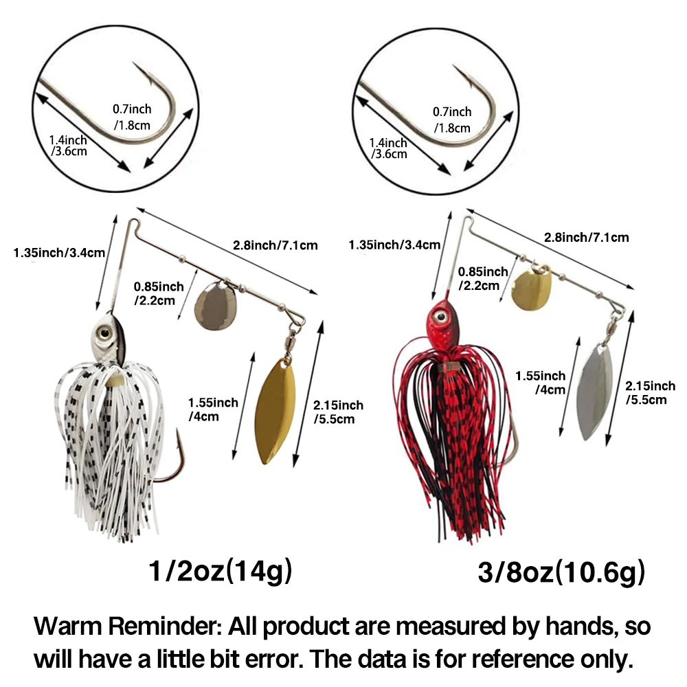Eupheng Spinner cebo cuchara cebo de alambre 3,5g-14g Bass jig Chatter cebo señuelo de pesca Spinnerbait Lucio aparejos de pesca de lubina - imagen 5