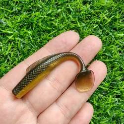 10pcsTPR cebo suave 65mm 2,65g 55mm 1,65g cola de paleta suave Swimbait Señuelos de pesca cebo de silicona Artificial Wobblers señuelos blandos