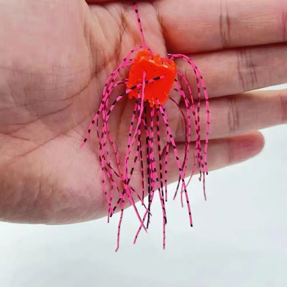 Señuelo de dados blandos con falda, 5 uds., 11CM/4G, hundimiento lento, colorido, PVC, dados artificiales, cebo, lubina, bagre, salmón, accesorios de pesca - imagen 2