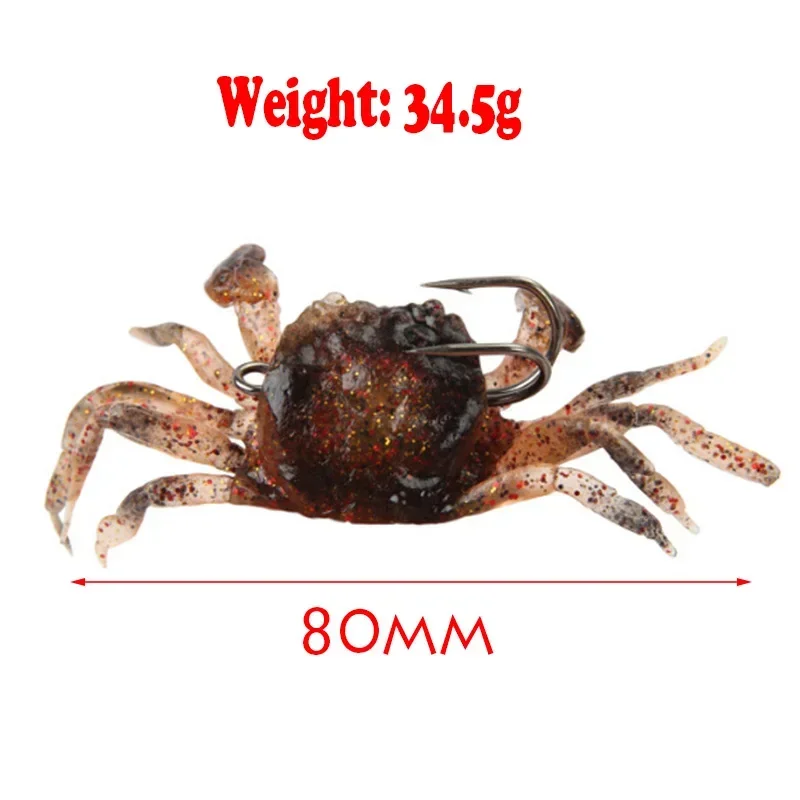 Señuelo de cangrejo Artificial, simulación 3D, cebo de pescado suave multicolor con anzuelo, Señuelos de Pesca para pesca en invierno, 1 ud. - imagen 3