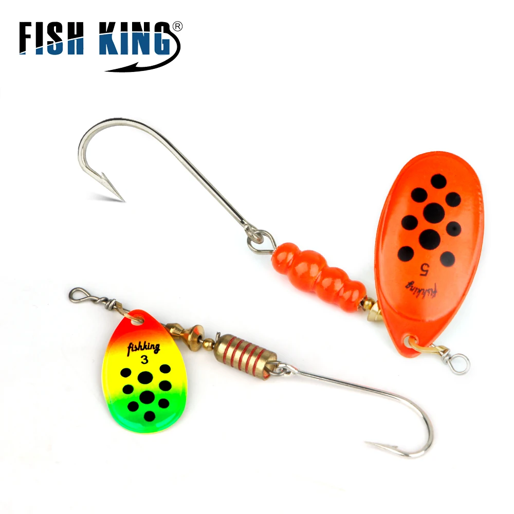 FISH KING-señuelo de pesca giratorio, cebo duro con gancho de alta calidad para carpa, lubina, 5g, 7,8g, 10,5g, 15g