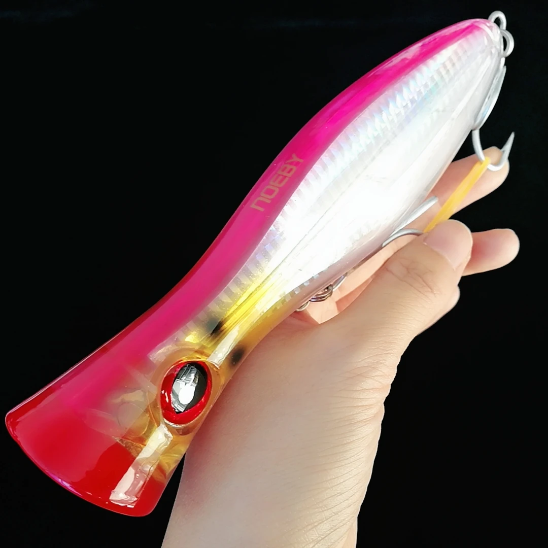 Noeby-señuelo de pesca 2 piezas Popper, cebo duro Artificial de agua salada para aparejos de pesca GT, 120mm, 43g, 160mm, 78g - imagen 3