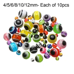 Cuentas de pesca de ojo de pez de colores mixtos, aparejos de pesca de lubina DIY, 50/60/100 piezas, 4/5/6/8/10/12mm