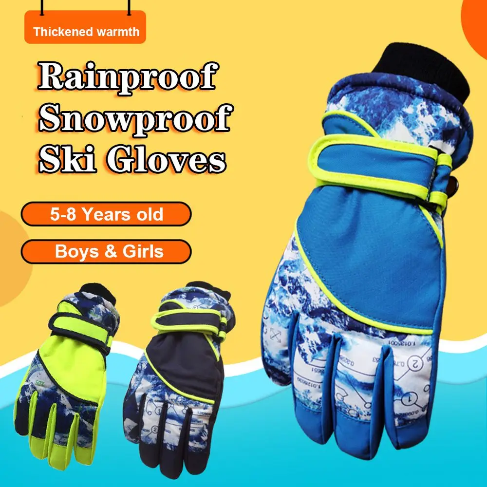 5-8 años 5-8 años de edad dibujos animados impermeable guantes de esquí completos guantes de esquí accesorios de esquí snowboard - imagen 5