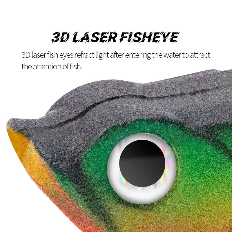 Señuelo de pesca de cola larga con cebo suave de silicona Artificial de 4 piezas con ojos 3D para pesca con caña - imagen 5