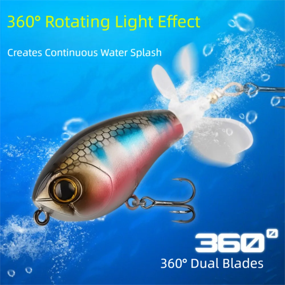 Nuevo Señuelo de pesca de plástico, 6,5 cm, 7g, cebo de pez realista, aparejos de cola giratorios, señuelos Topwater - imagen 2