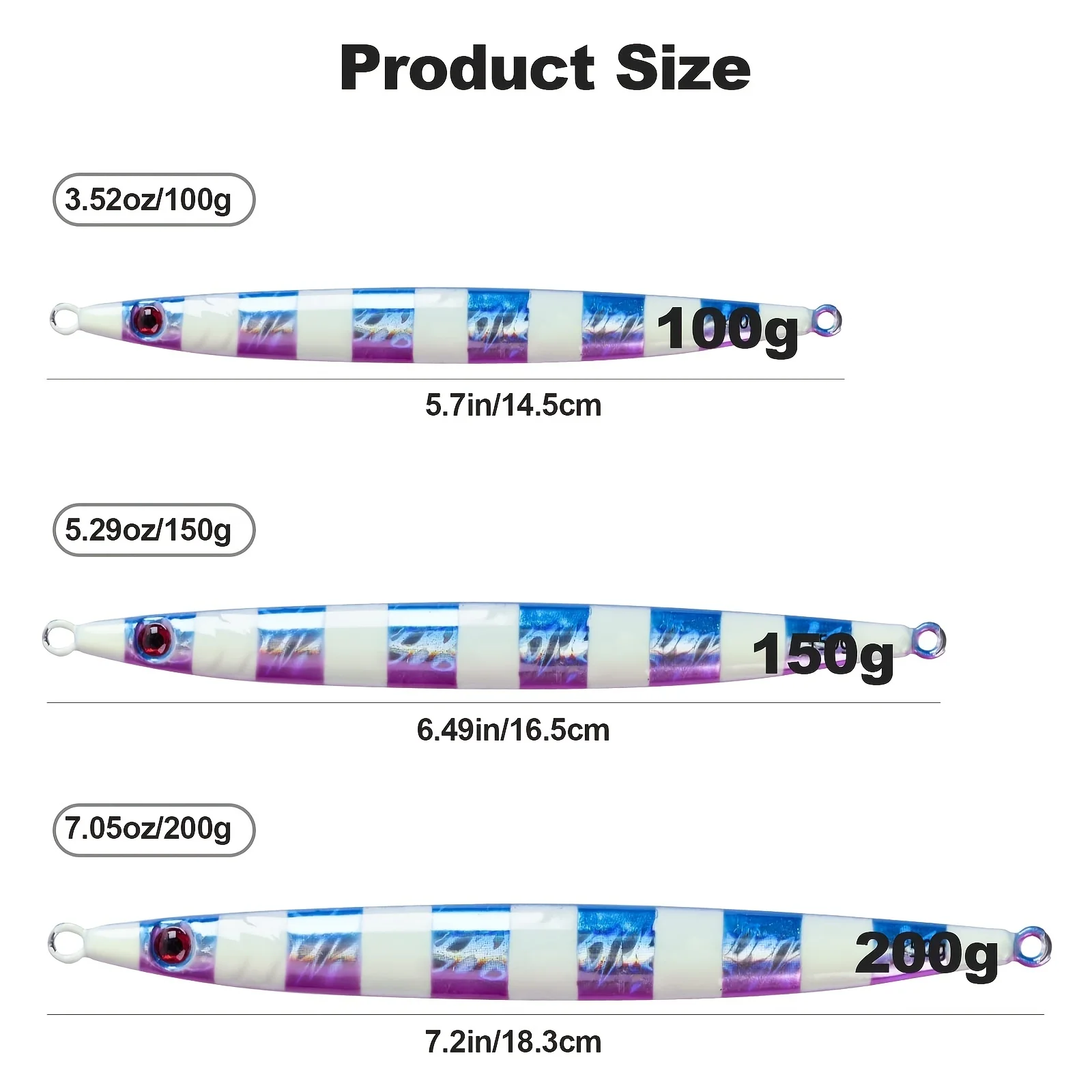 Señuelo de pesca Vertical para agua salada, cebo Artificial de 100g, 150g, 1 piezas, que brilla en las profundidades marinas, de plomo de caída rápida - imagen 5