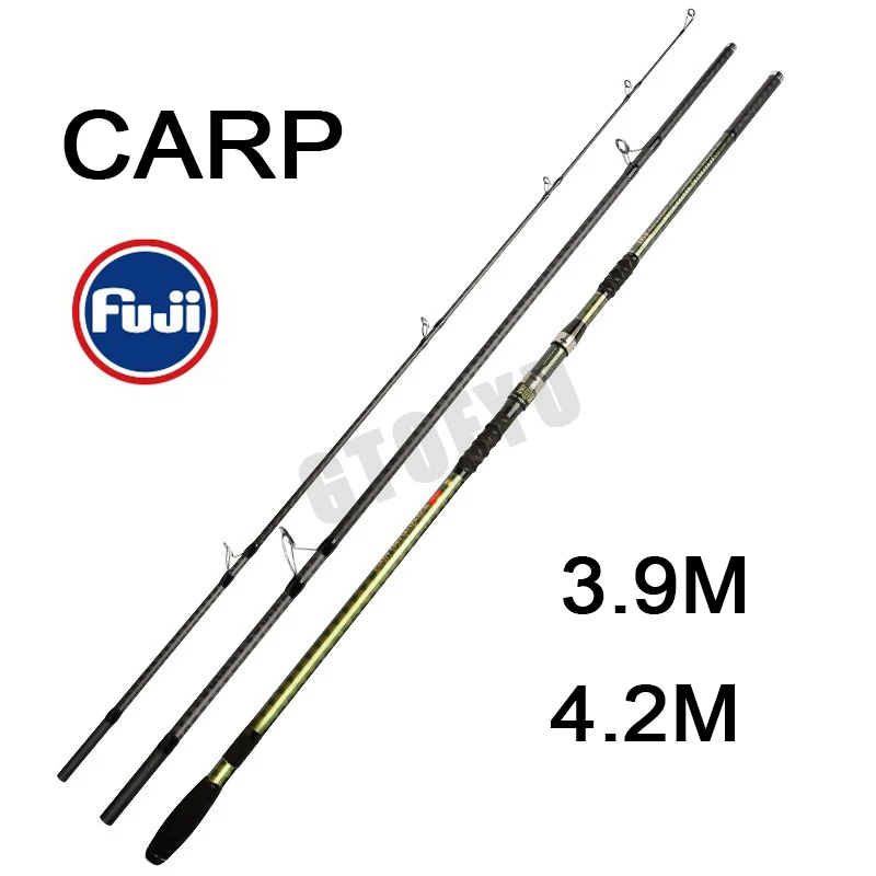 Fuji caña de carpa 4,2m 3 secciones 50lb carbono