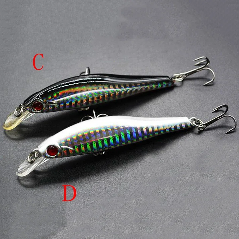 Minnow Duro Con Ojos 3D Señuelo De Hundimiento Laser Crankbait - imagen 4