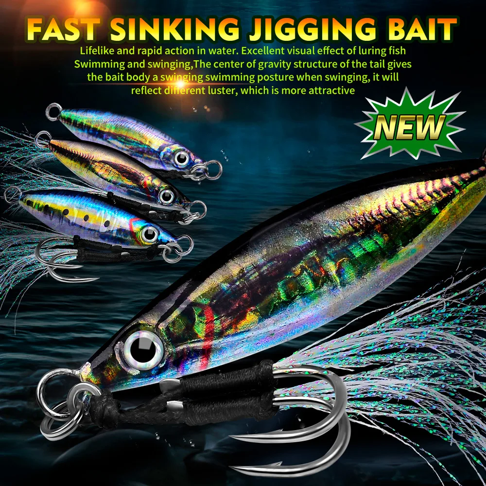 Señuelo de pesca con plantilla de cuchara de Metal de hundimiento rápido, señuelo de pesca de 7/10/14/18/30g para agua dulce y salada, cebo falso para pesca al aire libre - imagen 2