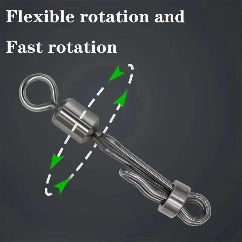 Accesorios de Pesca de carpa, 200 Uds., giratorio con cerradura, gancho de presión, conector rápido, anillo sólido, suministros de Pesca, aparejos de Pesca - imagen 3