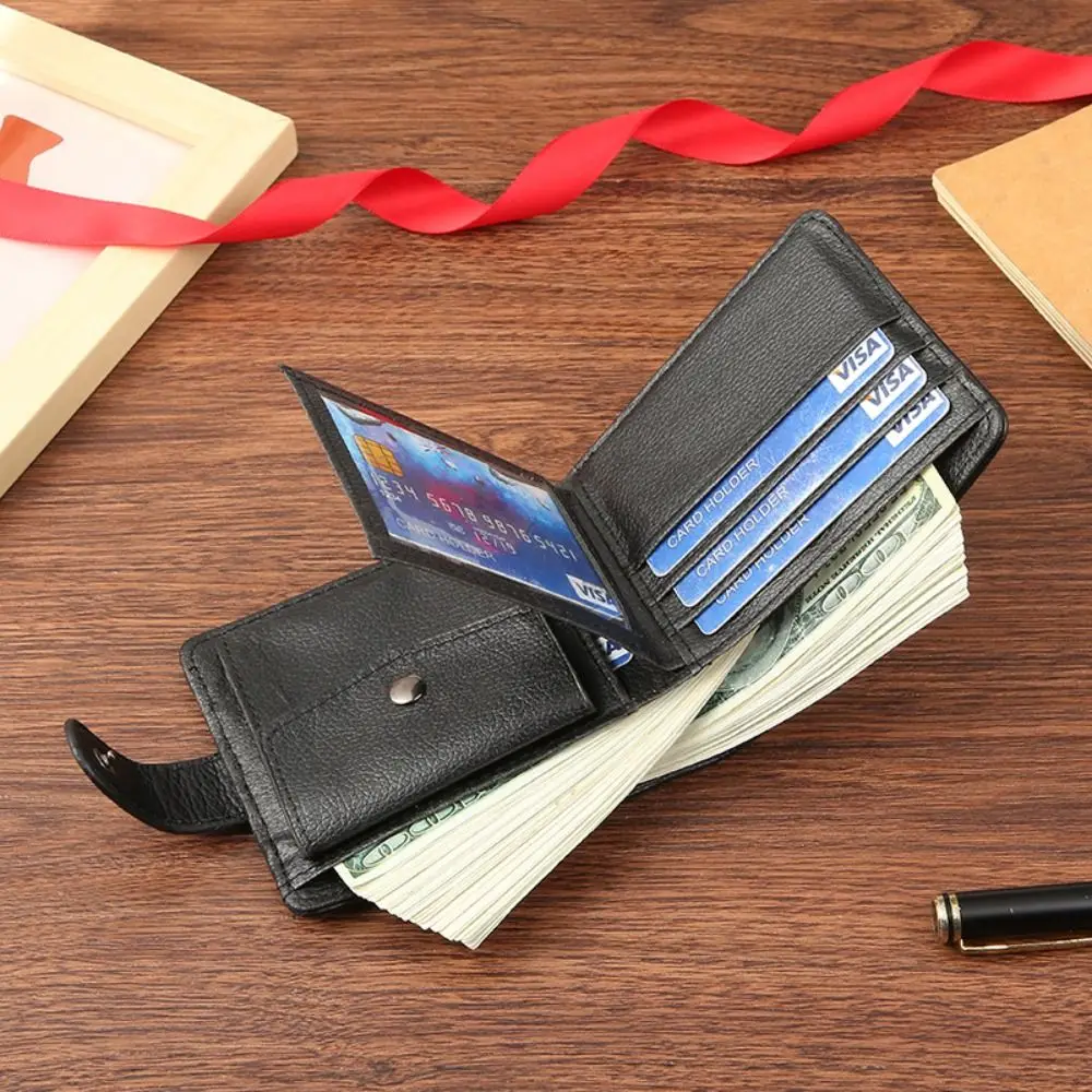 Cartera de pesca en cuero con cremallera para hombre