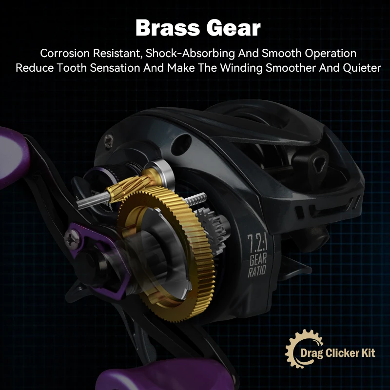 Carrete de pesca Leydun SEAYUR DC 7,2: 1 6 + 1BB arrastre máximo 4,5 kg Control Digital carrete de agua dulce y salada de fundición larga bobina de pesca Baitcasting - imagen 5