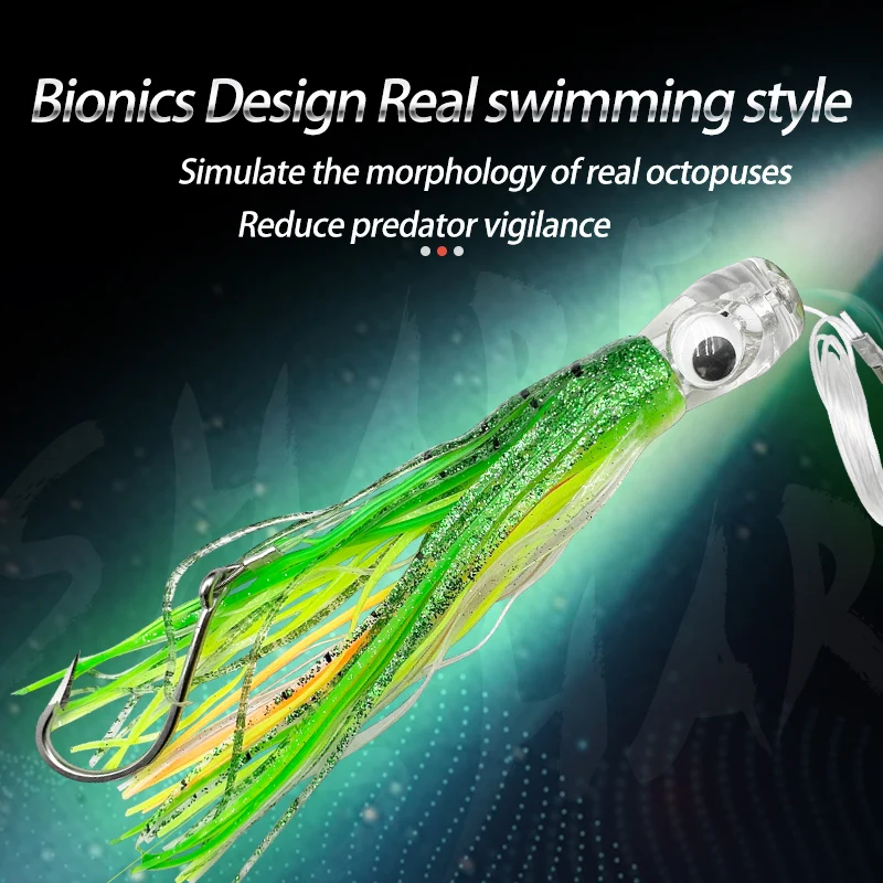 Señuelo de pesca con falda de calamar, 16CM/25CM, Marlin, atún, Mahi, delfín, tiburón, señuelo de pesca de aguas profundas - imagen 4