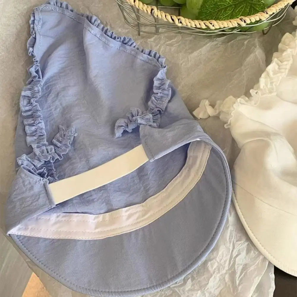 Gorro turbante de algodón con pico de pato, protección UV, pañuelo para la cabeza con borde con volantes, gorra de béisbol ajustable, versátil, Popular, para verano - imagen 4