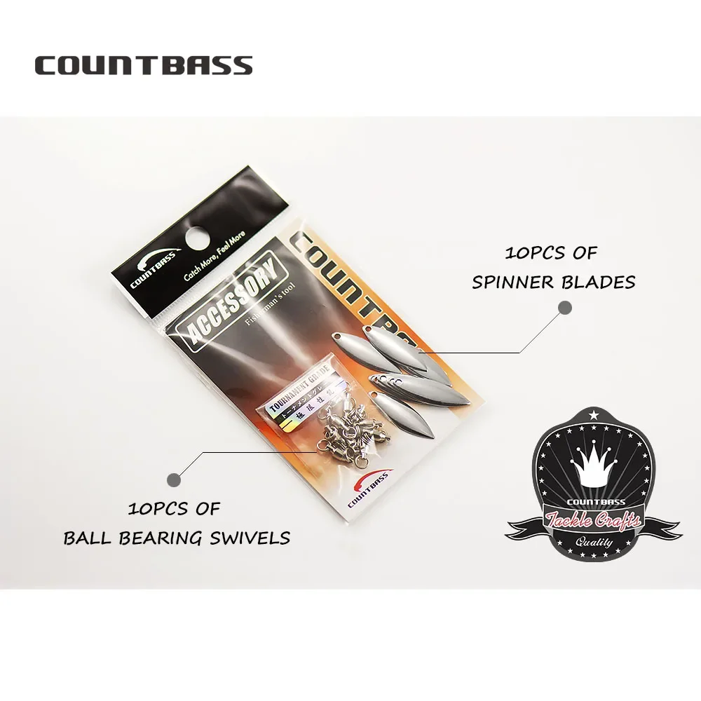 COUNTBASS 10 Uds hojas giratorias de hoja de sauce + giratorios de rodamiento de bolas, cola giratoria de Colorado, Señuelos de Pesca de Metal, Spinnerbaits Wobbler - imagen 2