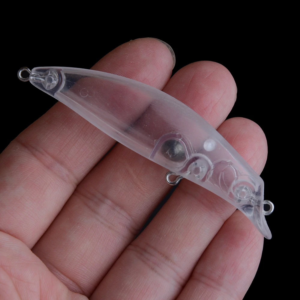 Chan'sHuang 20 piezas cebo en blanco sin pintar 7,5 cm 6,2g largo fundido pececillo flotante poco profundo labio integrado DIY Señuelos de pesca artificiales - imagen 5