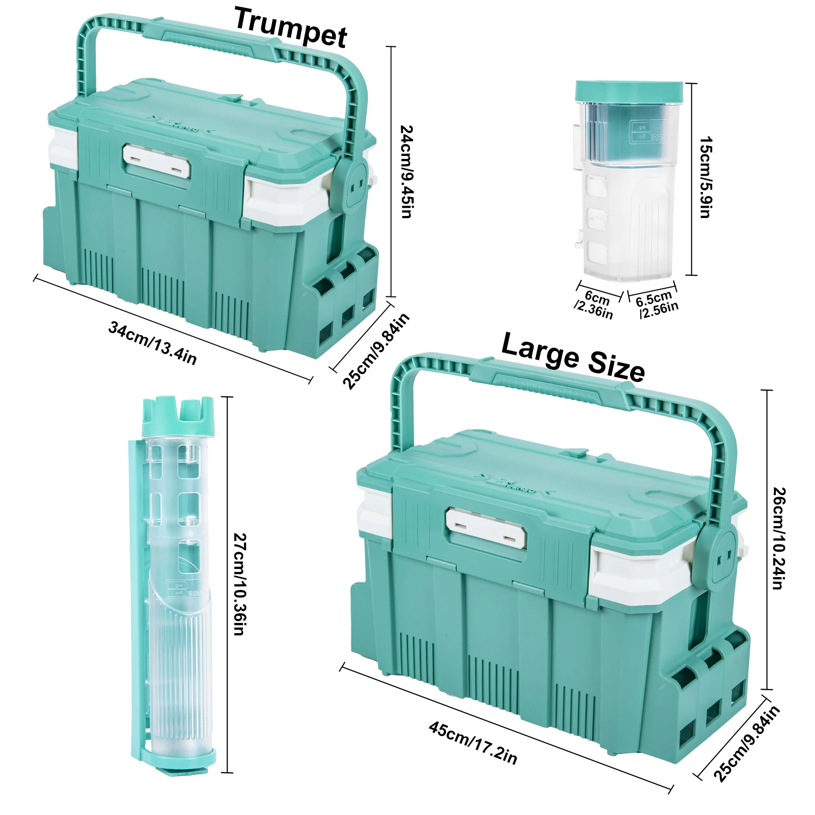 Goture-caja de almacenamiento de aparejos de pesca dura grande, señuelo multifunción, cubo para peces vivos, caja de almacenamiento gruesa, accesorios de soporte para caña - imagen 5