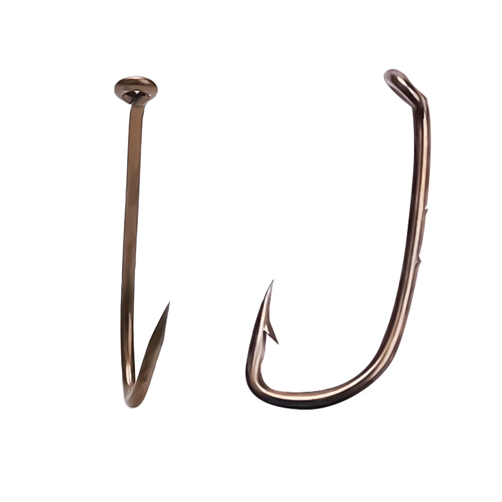 FTK-anzuelos de pesca Baitholder, 100 piezas, 7-10 #, cebo con púas, vástago hacia abajo, ojo Offset, círculo, plantilla de pesca de carpa, gusano, aparejos - imagen 5