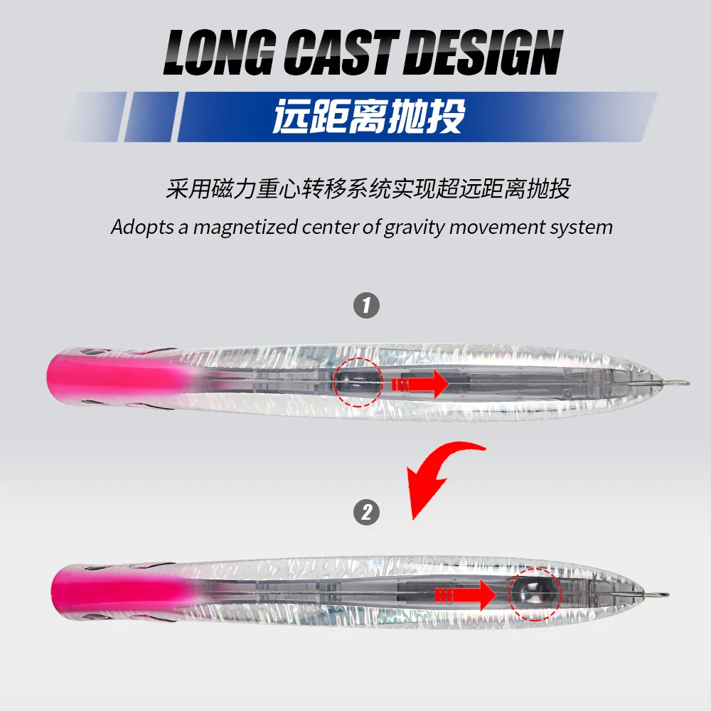 JIGGINGPRO-señuelo de pesca flotante, 190mm, 60g, Topwater Slim Popper, Amberjack Kingfish Tuna GT Bait - imagen 4