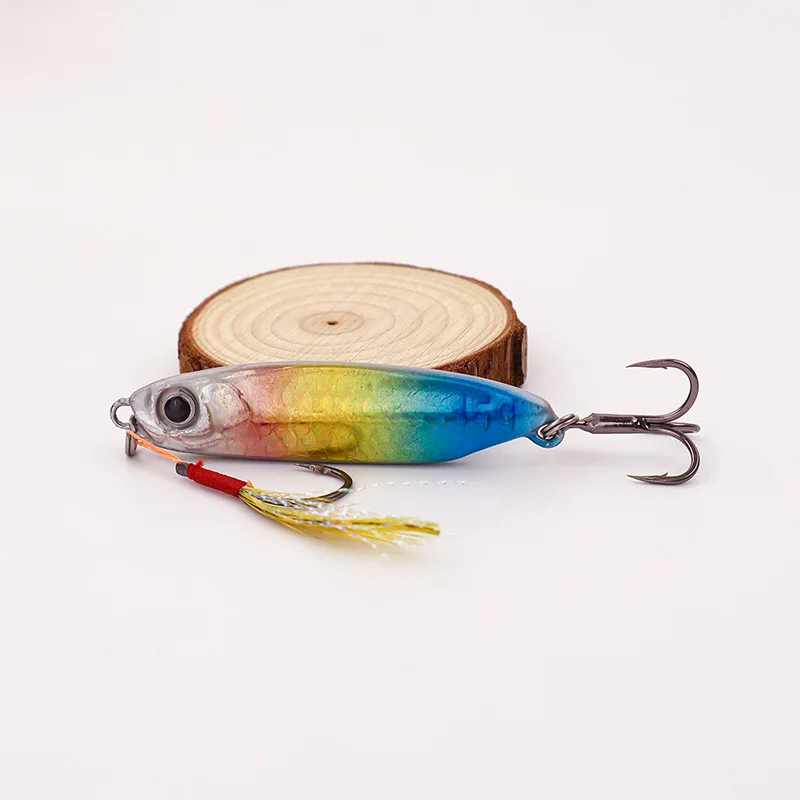 Señuelo de pesca colorido con ganchos de agudos para una captura efectiva