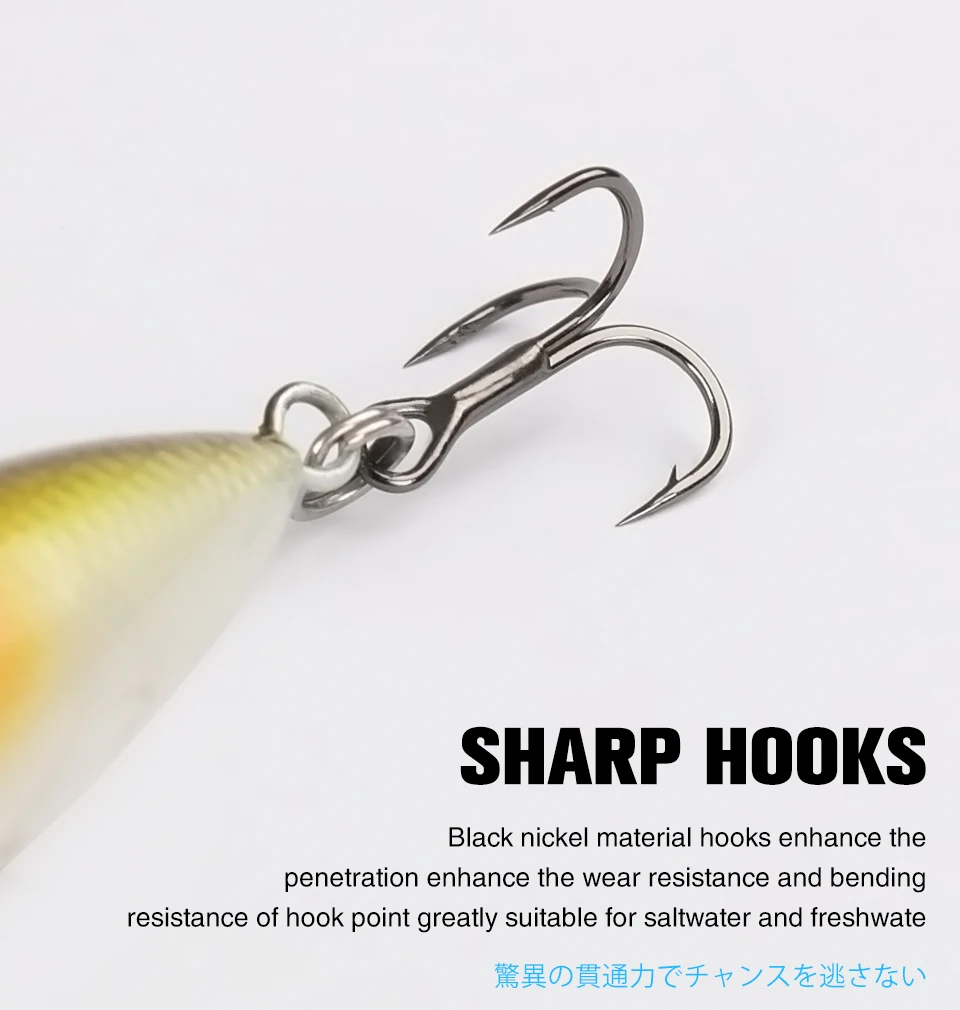 Ganchos afilados para una mayor durabilidad y rendimiento en el agua salada y la pesca de agua dulce